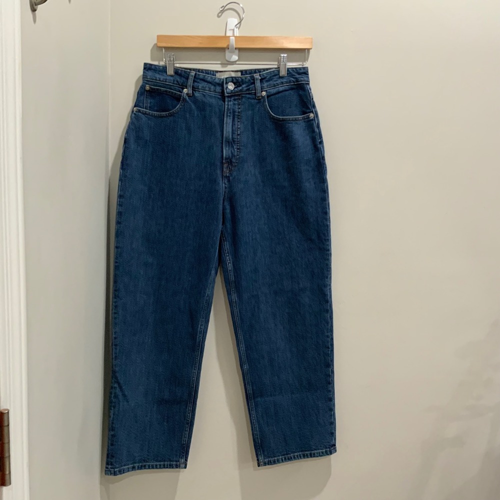 Everlane The Curvy Way-High Jean Medium Blue Organic Cotton Straight Leg 31 Reg